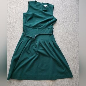 Calvin Klein One Shoulder Dark Green Dress